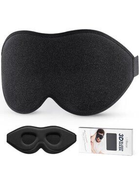 3D Contoured Sleep Mask for Side Sleepers | Light Blocking Eye Mask, Soft